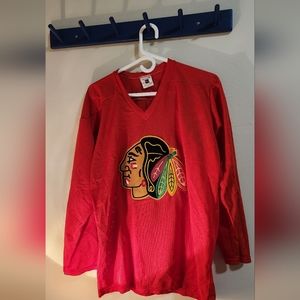 70s/80s Ravens Knit Chicago Blackhawks Jersey with Embroidered Crest